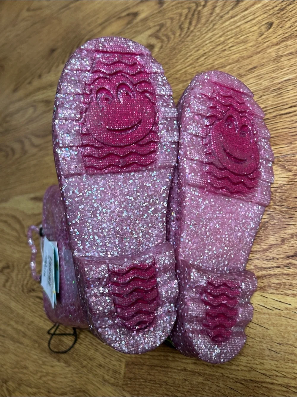 NWT Light Up Rain Boots Pink Glitter